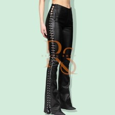 Pantaloni donna neri in vera