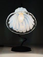 La Murrina Lampada Da Tavolo Vetro Murano Fiore Azzurro Design XX Sec.