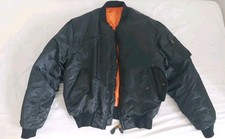 Giacca Bomber Nero Pilota USA Uomo Large Double Face Giaccone Aviazione Caldo
