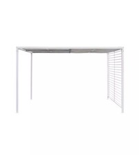 GAZEBO PERGOLA DA ESTERNO "BORA" IN FERRO BIANCA, 3X3,6 METRI