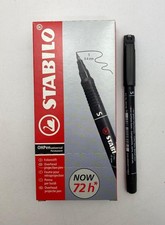 Stabilo OHPen 10 pz. Pennarello Marcatore Permanente P. Super Fine S 0,4mm Nero