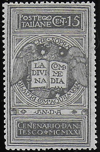 1921 italia dante - 15c., ne