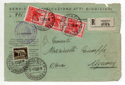 Storia postale 1938 regno atti - storia,