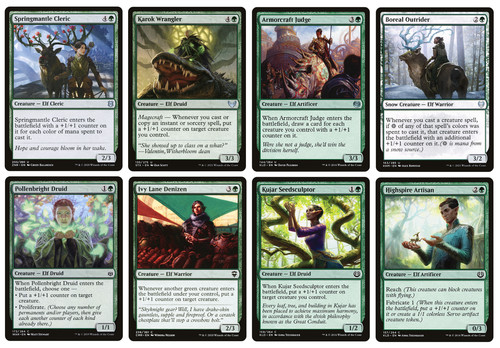 Mtg playsets of green - 8,