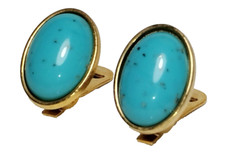 ORECCHINI OVALI  blu turchese