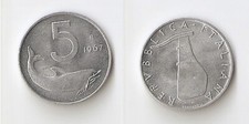 Italy 5 lire 1967 High