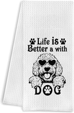 Barboncino Regali Asciugamani Cucina, Barboncino Decorazione Asciugamani per Bagno, Life Is Bett