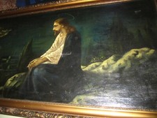 DIPINTO OLIO SU TELA IMMAGINE DI GESU’ - ANNI 30 - ritiro in zona !!!-