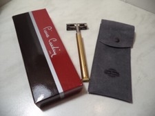 RASOIO DA BARBA PIERRE CARDIN PARIS IN METALLO DORATO NUOVI