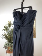 Maxi abito senza spalline blu