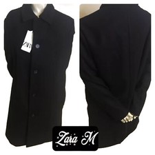 zara 4 ways coat m Black NWT