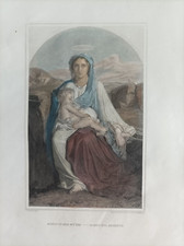 1860 ca. Incisione su acciaio La Madonna nel deserto di Delaroche