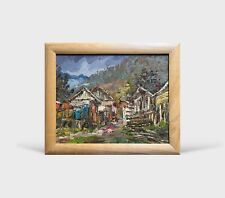 Dipinto olio villaggio di