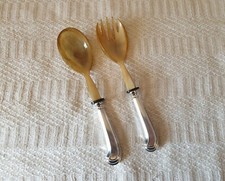 Set 2 posate per servire insalata Zaramella linea San Marco vintage argento 800