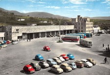 Cartolina Terni Piazza Dante Stazione ferroviaria auto d'epoca Bus