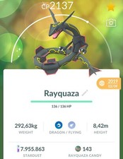 Shiny Rayquaza 2019 Garantito Fortunato - Trade 20kStardusts - Leggi Descrizione