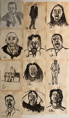 Vecchi disegni a china su - ,