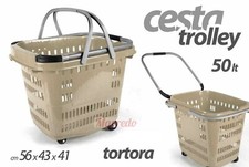 CESTINO MAXI TROLLEY CESTA 50LT Supermercato Cestini CARRELLO SPESA MARKET TORTO