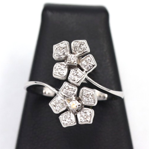 Anello contrarié fiori con