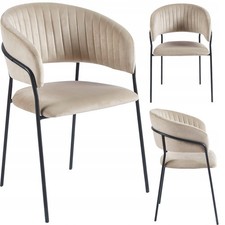 Set 2 Sedie Beige in Velluto 