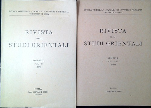 Rivista degli studi orientali - rivista,
