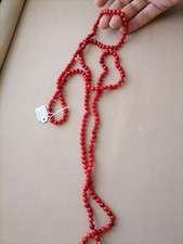 Collana 120 cm vero Corallo rosso sfere 5mm