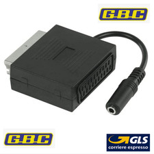 ADATTATORE SCART PASSANTE MASCHIO/FEMMINA CON USCITA AUDIO PRESA 3,5mm GBC