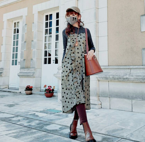 Abito midi donna stampa - , cuore