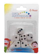 6 Pezzi - Dadi da gioco bianchi - Giochi vari da tavolo - CD950