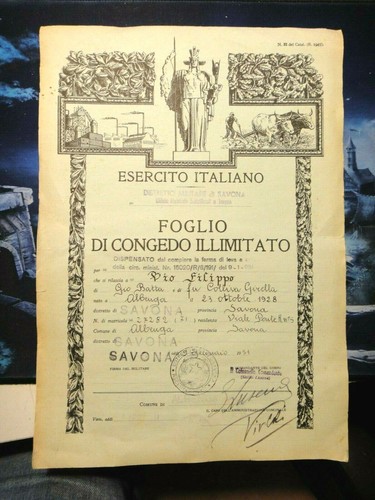 Foglio congedo illimitato - foglio,