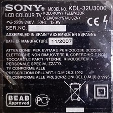 RICAMBI PER TV SONY