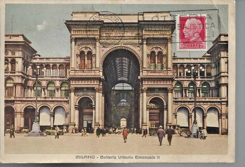 Cartolina milano galleria - milano,