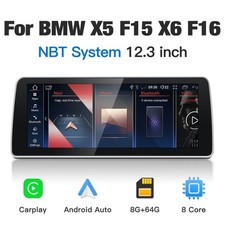 Autoradio 12.3" Android 14 Apple Carplay GPS NAVI WIFI BT BMW X5 F15 X6 F16 NBT