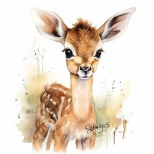 Quadro acquerello cervo