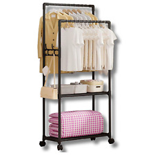 Attaccapanni Doppio con Ruote Appendiabiti da Terra per Ingresso Casa Negozio