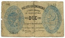 2 LIRE FALSO D'EPOCA BIGLIETTO