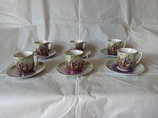 Servizio 6 tazzine porcellana dipinta