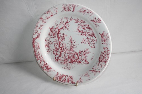 Plat rond faïence gien - plat,