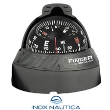 Bussola Finder 2"5/8 nera su Piano e Illuminazione Led Nautica Barca Gommone