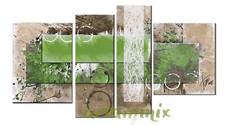 QUADRI MODERNI ASTRATTI VERDE MARRONE TORTORA DIPINTO A MANO ARREDO