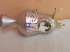 addobbi per albero di natale vintage astronave apollo 11 in pasta di vetro cm 16