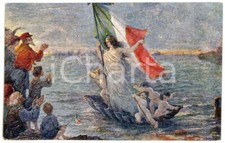 1915 ca GRANDE ITALIA di Pacifico SIDOLI - Giuseppe GARIBALDI - Cartolina FP NV