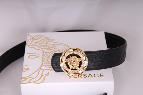 Versace cintura pelle nera