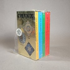 New 1973 THE HOBBIT + LORD OF THE RINGS Gold Foil Box Set 4 Titles JRR Tolkien 