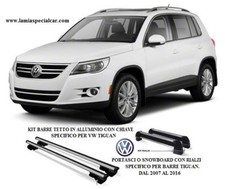 BARRE PORTAPACCHI + PORTASCI SPECIFICO VW TIGUAN  2007 2008 2009 2010 2011    .