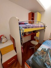 letto singolo a soppalco Mondo Camerette per ragazzo o ragazza