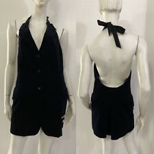 DENNY ROSE Vestito abito gilet blu velluto Tg M