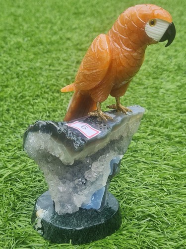 Hand carved crystal parrot - hand-carved, on