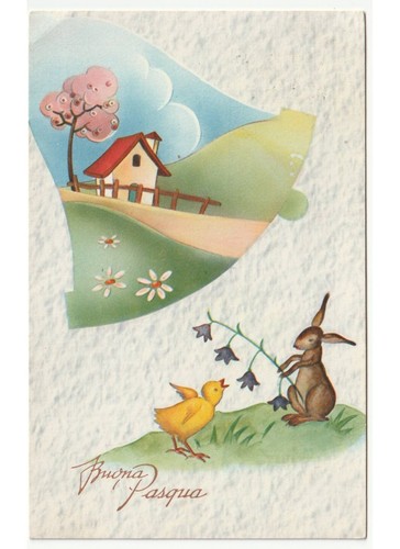 1955 pasqua cartolina epoca - cartolina, d'epoca