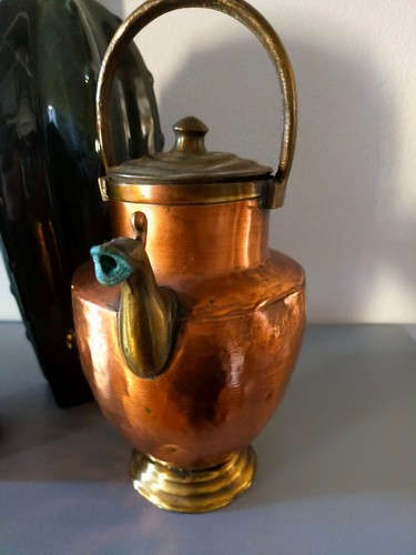 Brocca rame ottone - e, antico